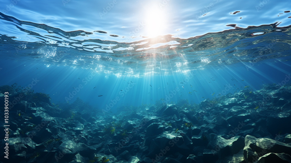 Fototapeta premium underwater sea deeb sea deep blue sea