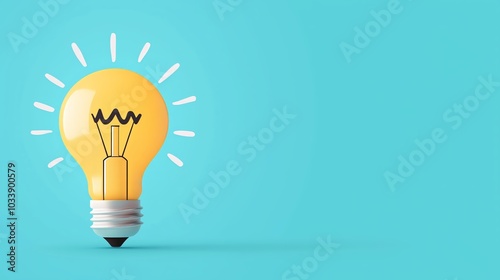 Business innovation, lightbulb and creative thinking, flat design illustration