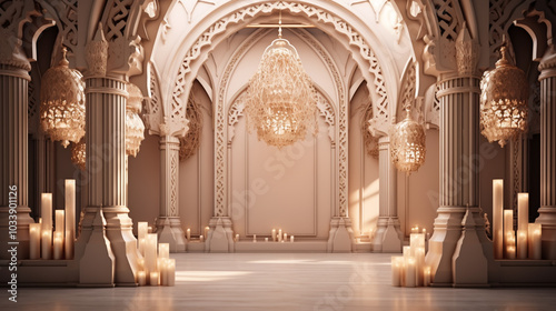 Arabic gold arch with light effect