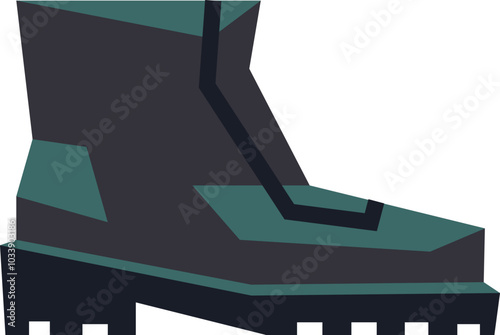 Trekker boot color icon. Hiking footwear symbol
