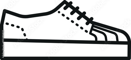 Casual athlete shoe line icon. Sneaker symbol