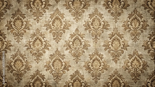 Elegant Vintage Floral Wallpaper Design with Intricate Patterns and Subtle Textured Background