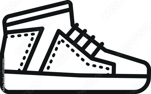 Sneaker icon. Athletic footwear. Fitness outdoor shoe
