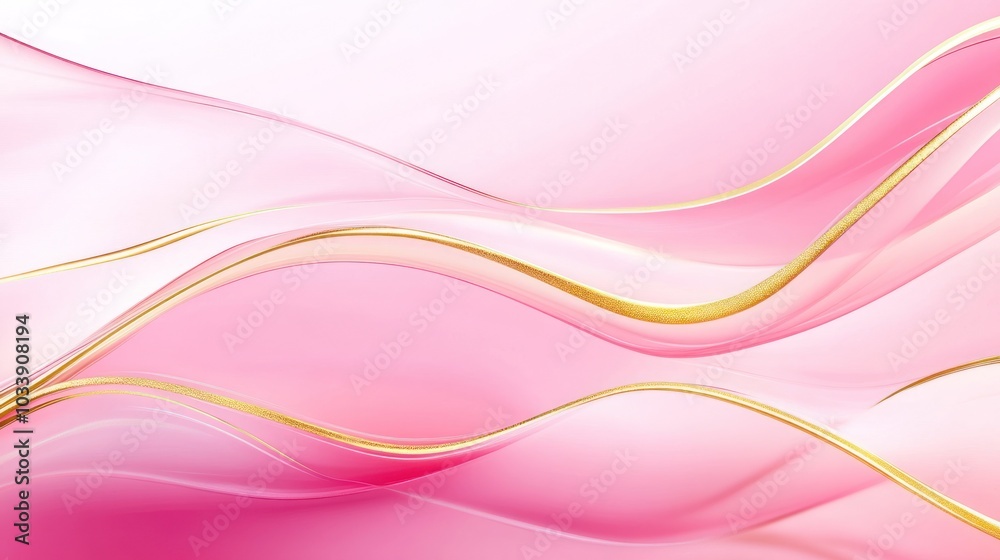 Abstract Pink and Gold Waves Abstract Pink and Gold Waves