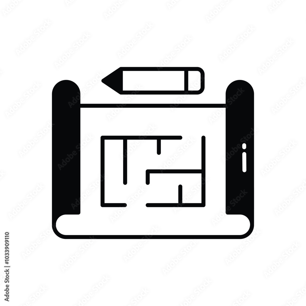House Blueprint vector icon stock illustration House Blueprint vector icon stock illustration