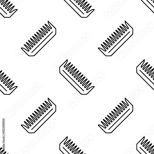 Comb cartoon doodle seamless pattern, Vector.
