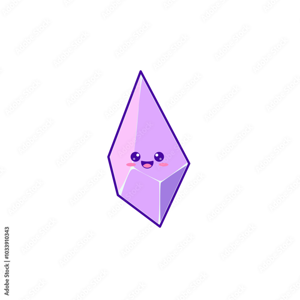 Fototapeta premium Cute Crystals Face Illustrations