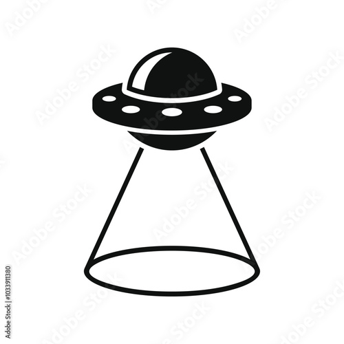 UFO Icon on White Background. Vector