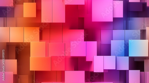 Abstract gradient color blocks, poster background, 3D illustration