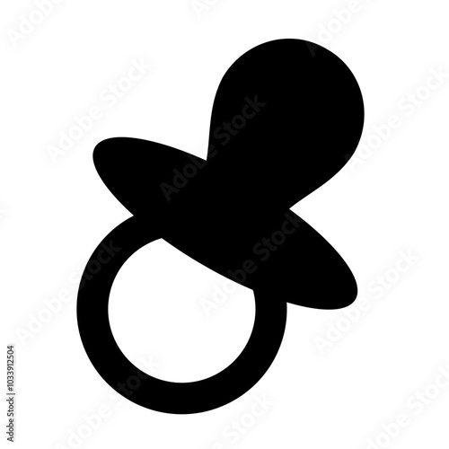 Baby pacifier silhouette. Vector image
