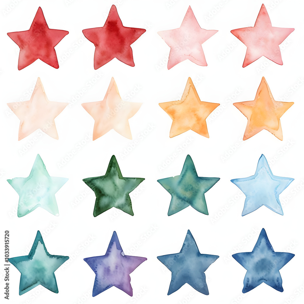 set of stars, seamless pattern, generative ai