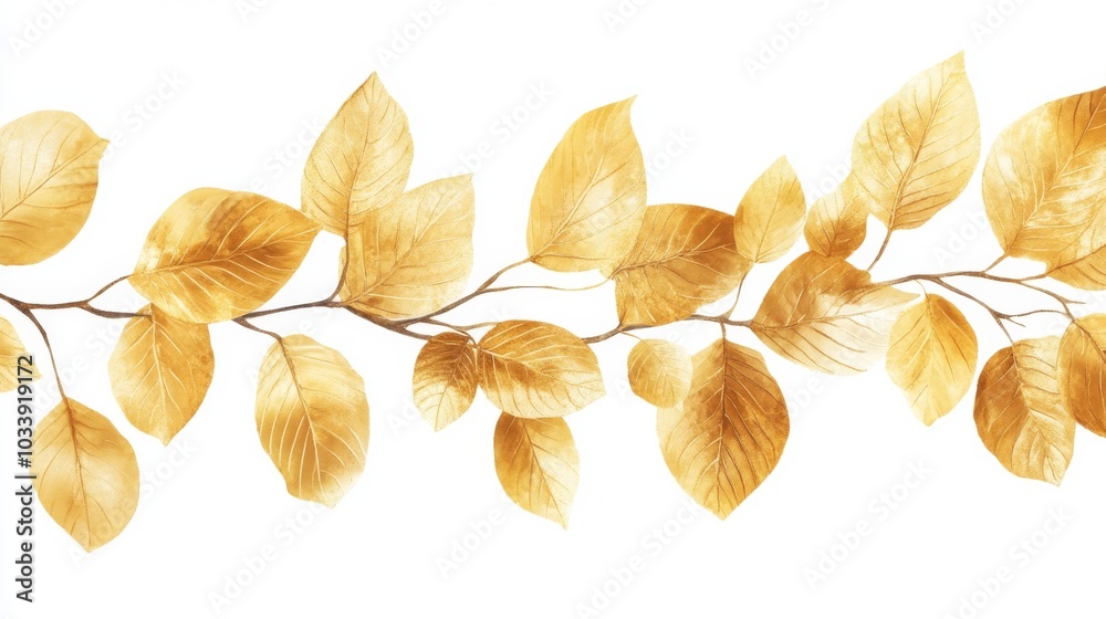 Golden Leaf Branch Illustration Golden Leaf Branch Illustration