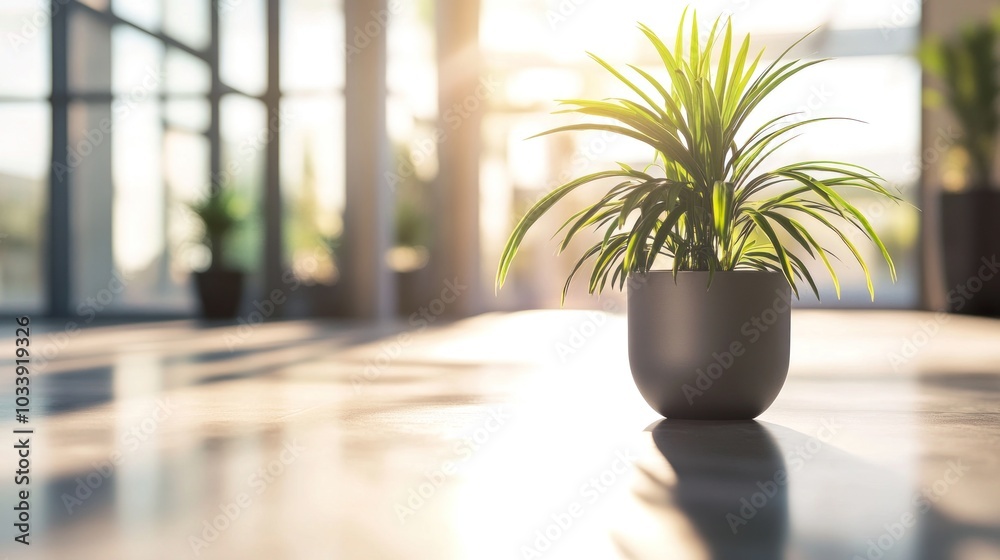 Green Plant in a Pot by a Window Green Plant in a Pot by a Window