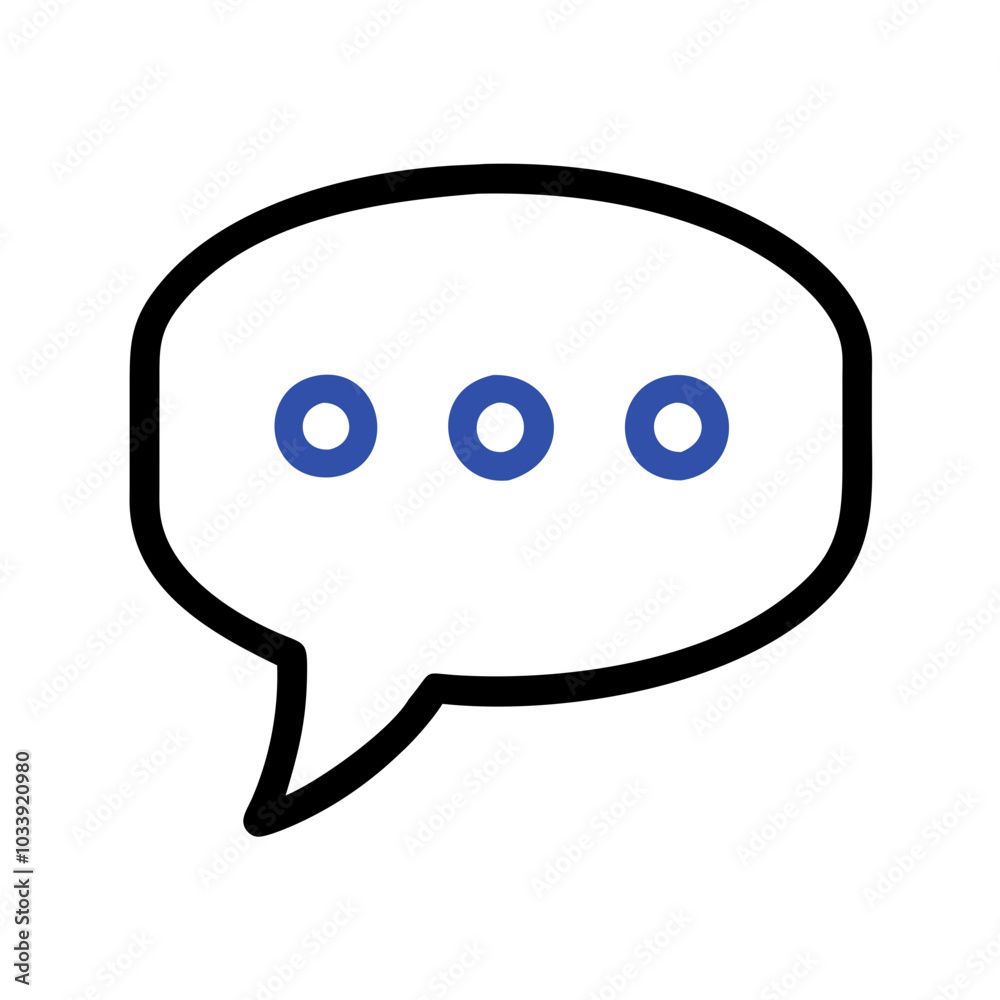 Simple Chat Bubbles Icon in Black and Blue Simple Chat Bubbles Icon in Black and Blue