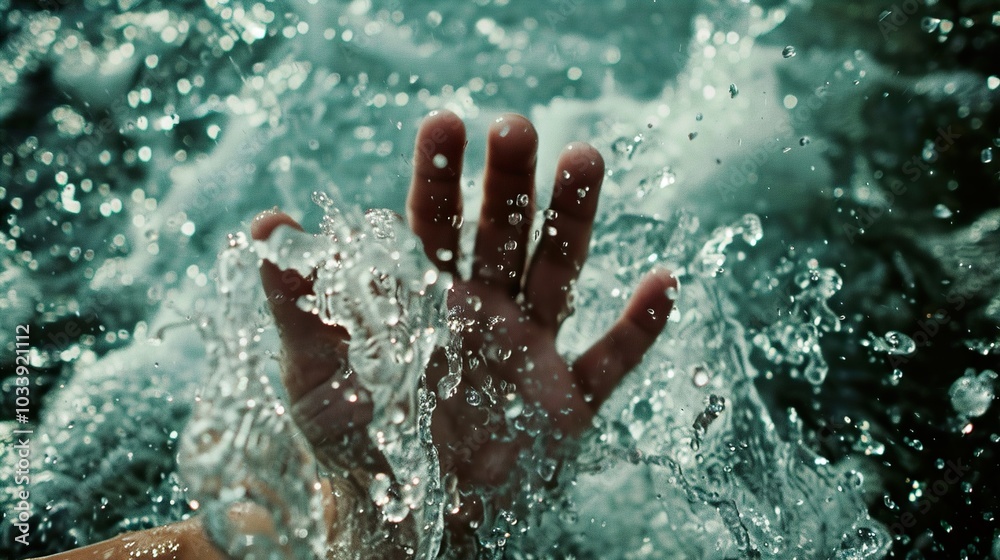 Water Splashing on Hand: A Close-Up Photography Water Splashing on Hand: A Close-Up Photography