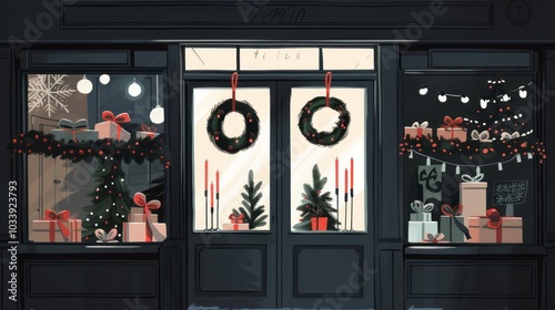 Festive Christmas Window Display photo