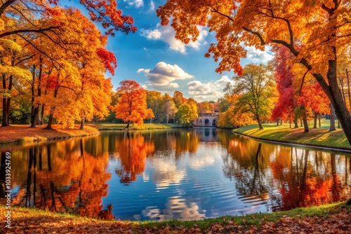 Autumn Bokeh at Alexander Park, Tsarskoe Selo, St Petersburg - Scenic Fall Landscape