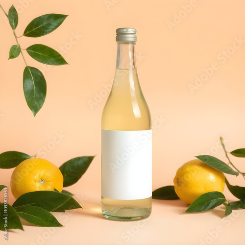 bottle with lemon
