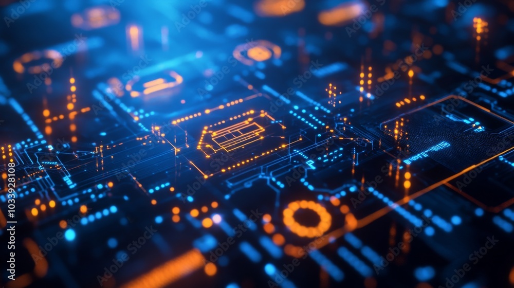 Futuristic Circuit Board Visualization Futuristic Circuit Board Visualization