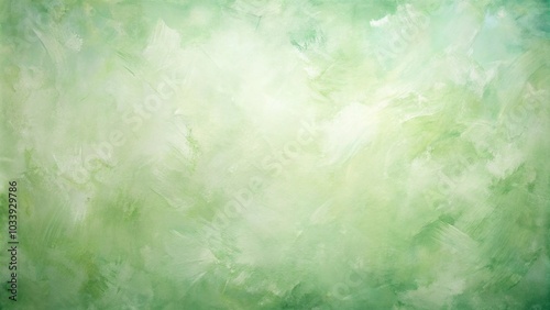Abstract painting with light green texture background reflected