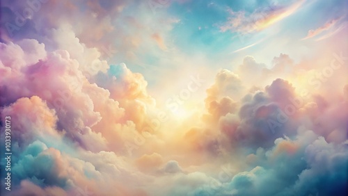 Abstract painting with pastel colors resembling clouds in dreamy effect