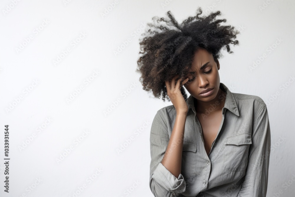 Depressed adult woman white background. Depressed adult woman white background.