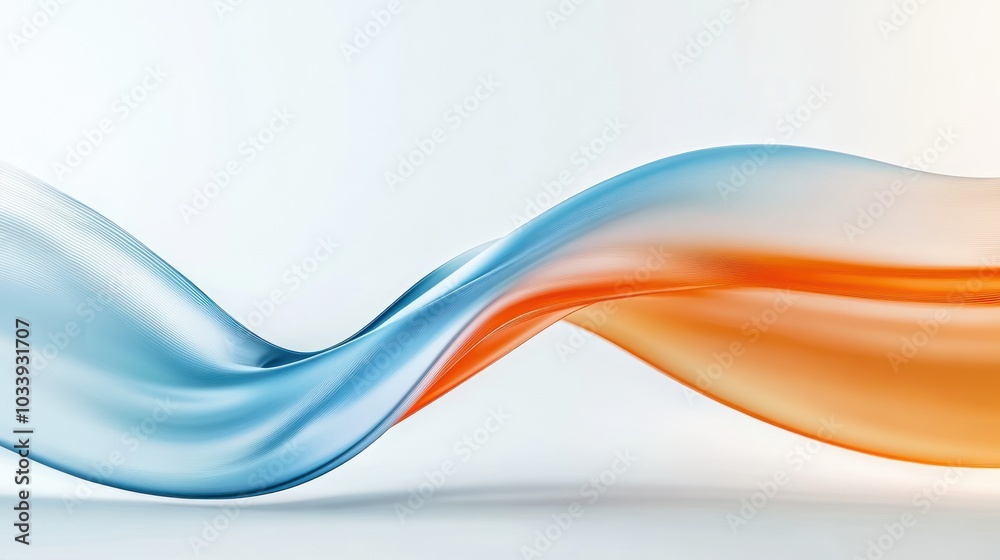 Naklejka premium Abstract Blue and Orange Wave