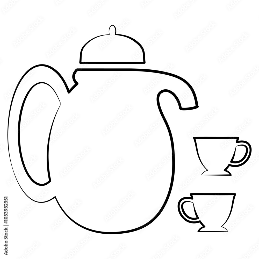 Obraz premium coffee cup set background illustration