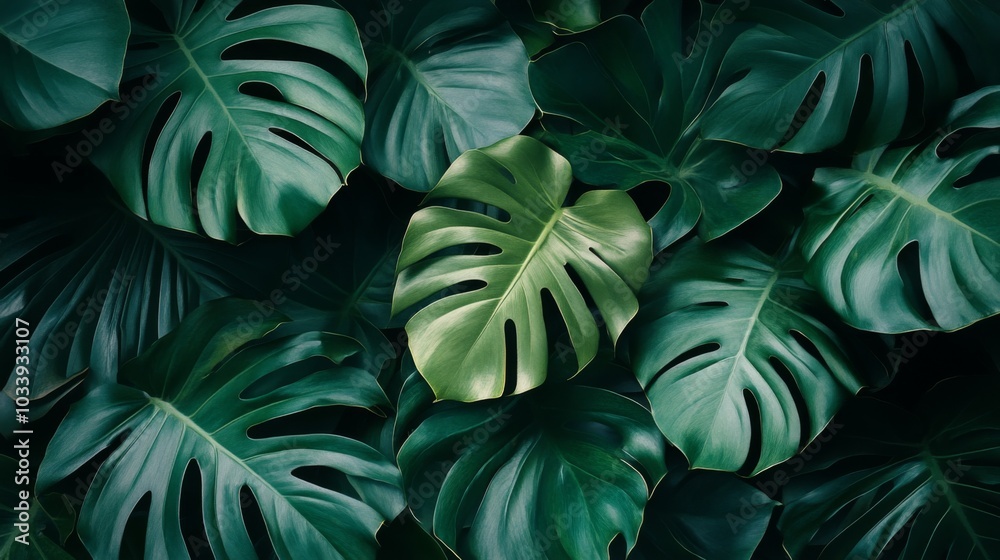 Monstera Leaves Background