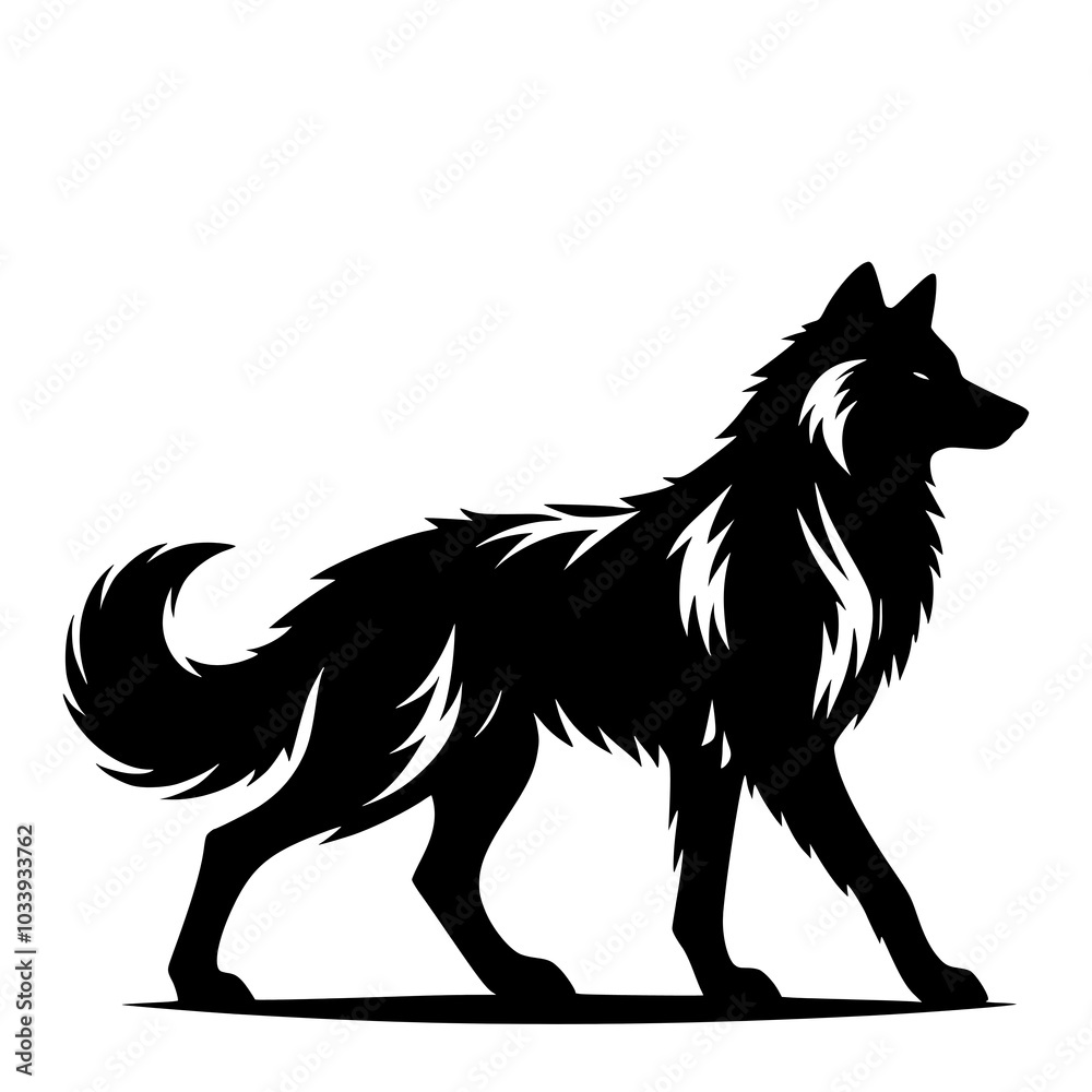 Wolf vector silhouette isolated on white background Wolf vector silhouette isolated on white background