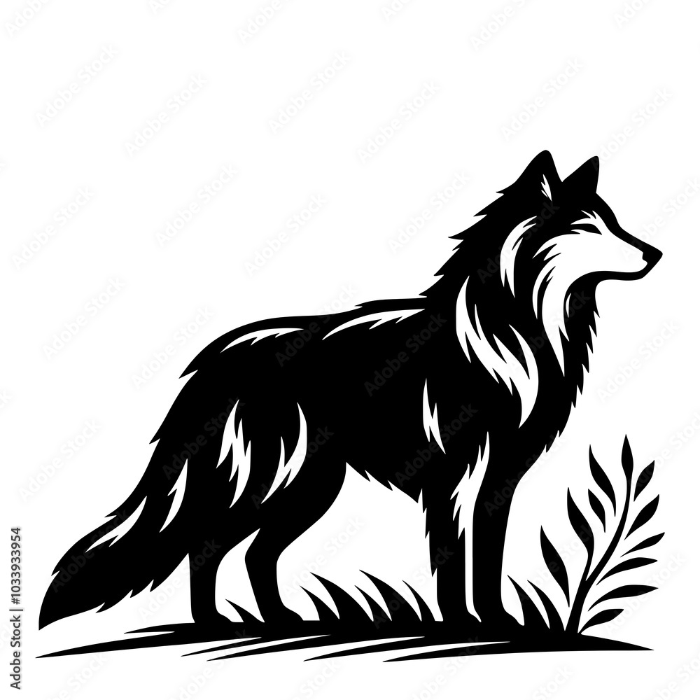 Wolf vector silhouette 