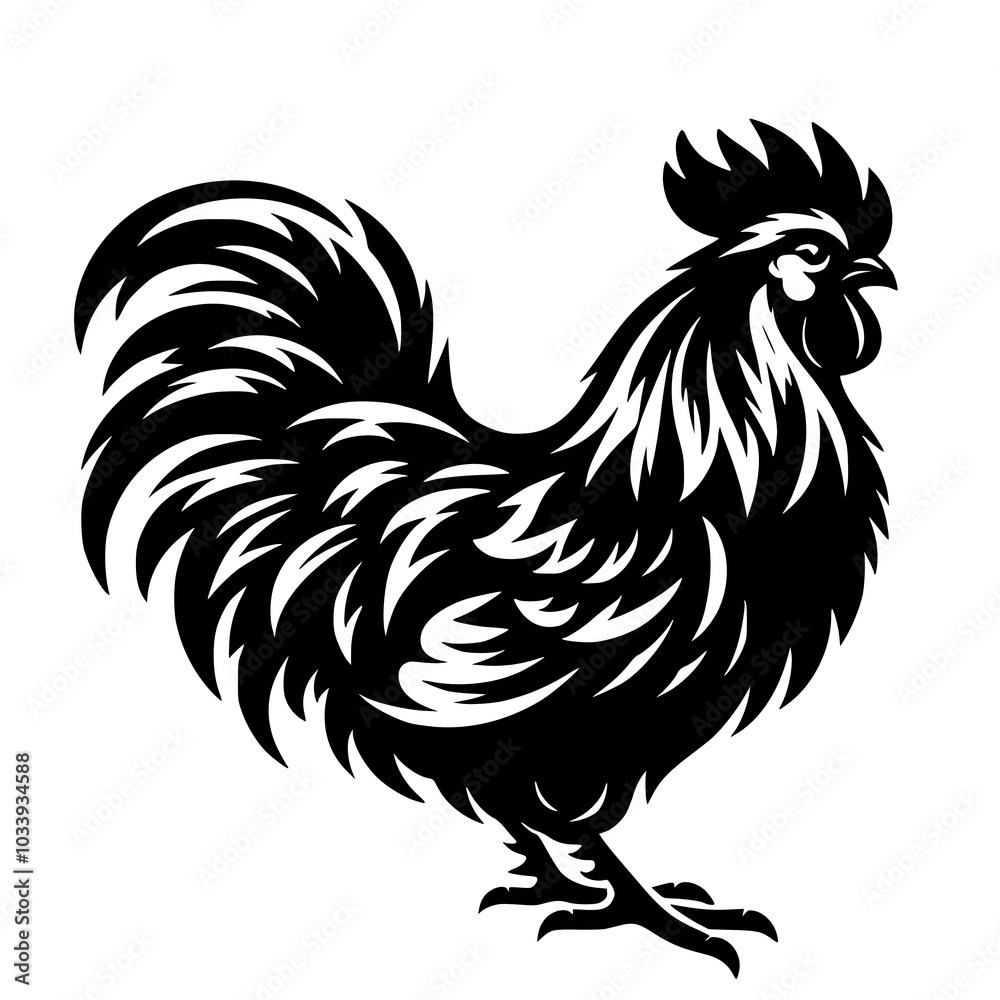Chicken vector silhouette isolated on white background Chicken vector silhouette isolated on white background