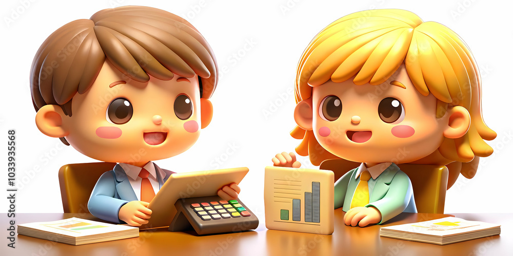 Kids Financial Advisory Services: Two Knowledgeable Children Offering Trustworthy Financial Guidance in a Professional Setting with Soft Abstract Bokeh Background Kids Financial Advisory Services: Two Knowledgeable Children Offering Trustworthy Financial Guidance in a Professional Setting with Soft Abstract Bokeh Background