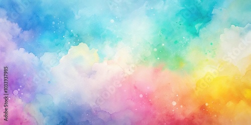 Abstract pastel watercolor background with gradient color splashes Low Angle