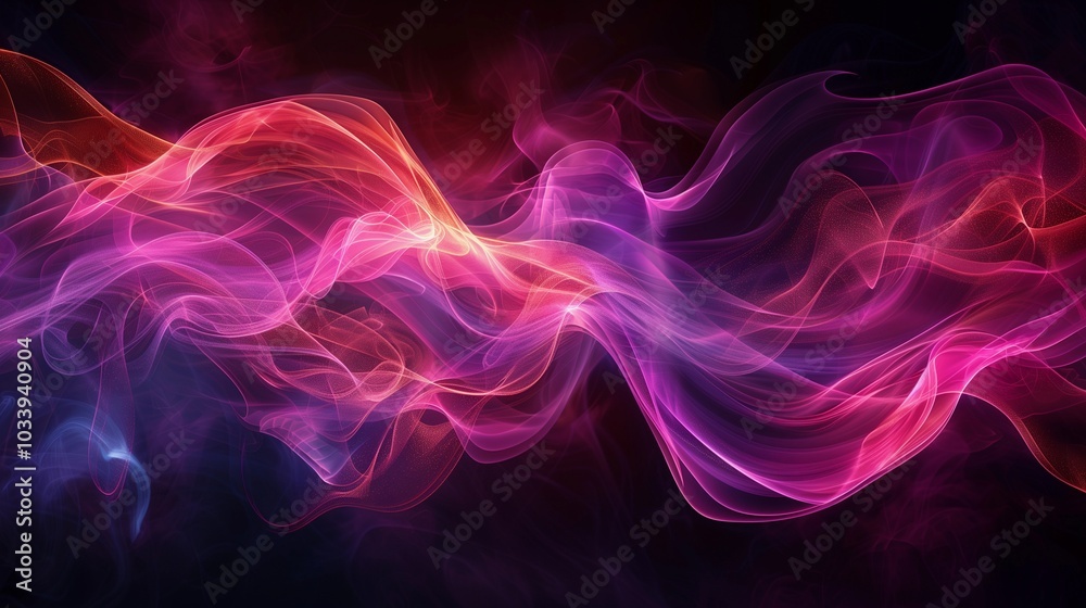 Abstract pink and purple light waves against a dark background. creating a fluid and dynamic design perfect for digital art, wallpapers, or backgrounds for creative projects Abstract pink and purple light waves against a dark background. creating a fluid and dynamic design perfect for digital art, wallpapers, or backgrounds for creative projects