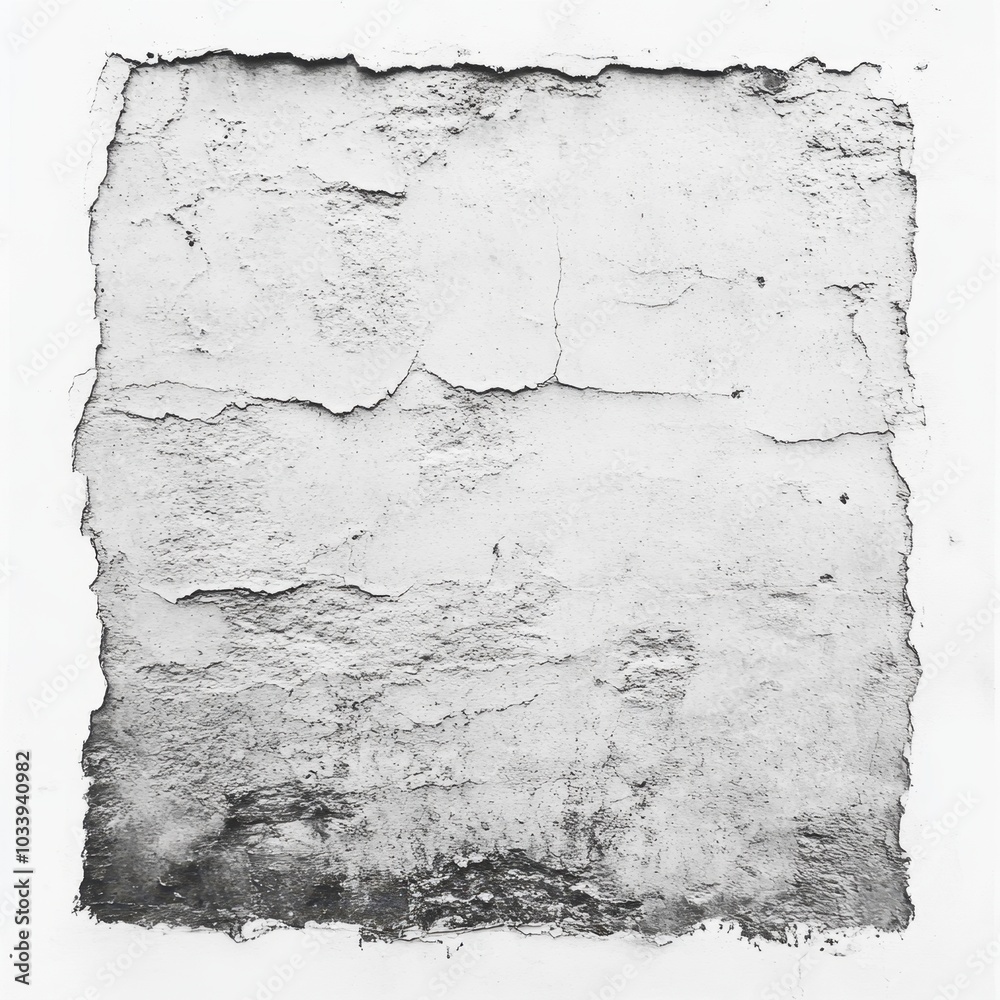 Obraz premium Gritty old photo effect overlay with distressed textures isolated on a white background for retro photography themes