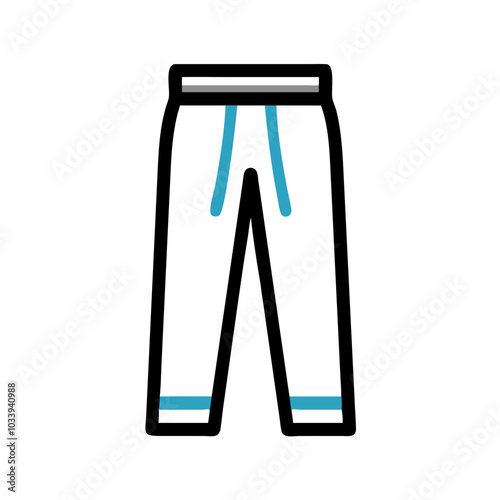 Comfortable Sweatpants Icon in Black and Blue for Casual Wear