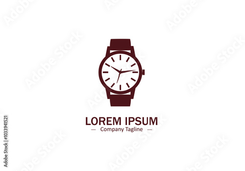 A classic analog wristwatch, ideal for luxury brands. Watch logo, icon, vector, illustration design.