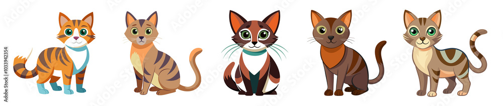 Set de gatos de colores. Lindos gatitos a todo color para proyectos diferentes. Ilustración de gatos sentados. Divertidas ilustraciones de animales. Set de gatos de colores. Lindos gatitos a todo color para proyectos diferentes. Ilustración de gatos sentados. Divertidas ilustraciones de animales.