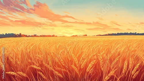 Beautiful Wheat Field, Generative AI