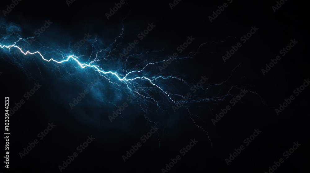 Lightning Strike in the Night Sky