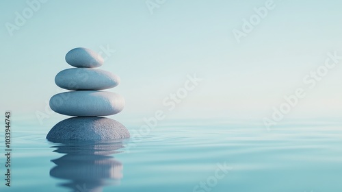 Zen Stones in Calm Water