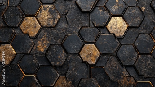 Hexagonal Metallic Art