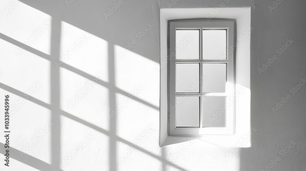 Minimalist Window with Shadows in a Bright Room Minimalist Window with Shadows in a Bright Room