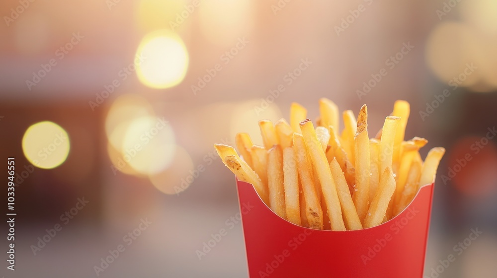 Crispy French Fries in a Red Box Crispy French Fries in a Red Box