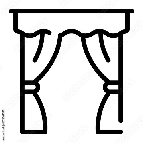 curtains line icon