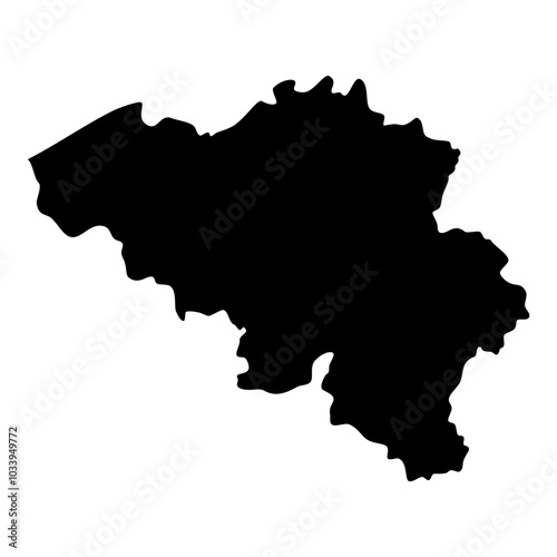Belgium map silhouette. Vector image