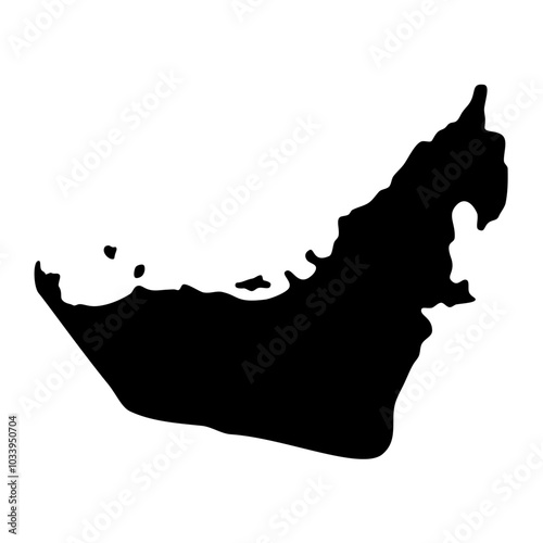 United arab emirates map silhouette. Vector Image
