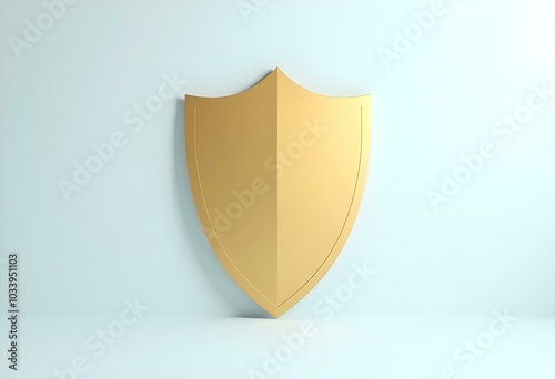 Free Download a blank gold shield isolated on white create with ai - GFXLoad