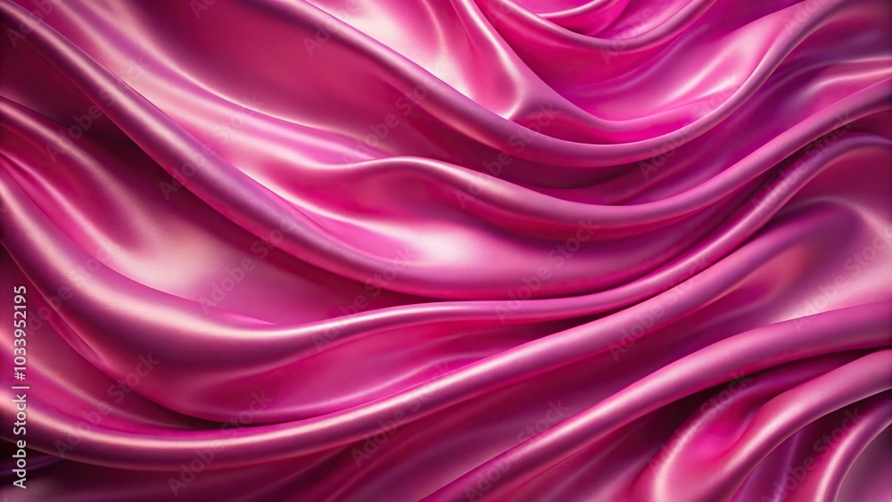 Fototapeta premium Abstract pink silk textured background with smooth rippled pattern close-up